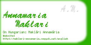 annamaria maklari business card